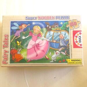 EDUCA Fairy Tales Super Wooden Puzzle, 100 piece, 14” x 10”
